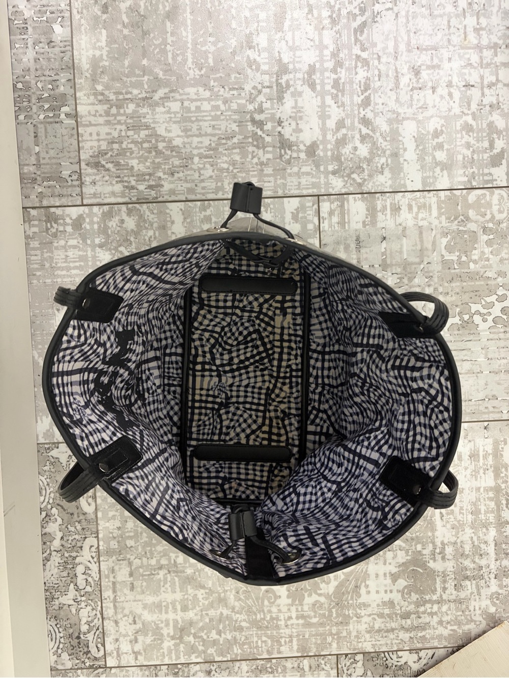 MCM Reversable Silver Monogram Tote with Black Trim - Picture 11 of 11